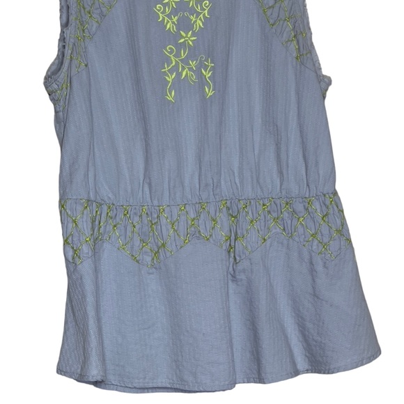 HD in Paris Sun Stitched Embroidered Size 4 Sleeveless Peplum Top - Picture 4 of 8
